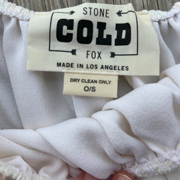 Stone Cold Fox 100% Silk Boho Off Shoulder Crop Top - Picture 9 of 13